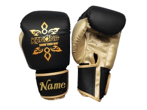 Custom Boxing Gloves : KNGCUST-401 Black/Gold