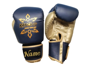 Custom Boxing Gloves : KNGCUST-402 Navy/Gold