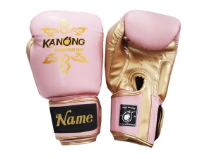 Custom Boxing Gloves : KNGCUST-403 Pink/Gold