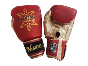 Custom Boxing Gloves : KNGCUST-404 Red/Gold