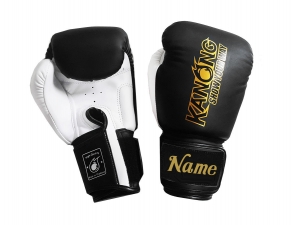 Custom Boxing Gloves : KNGCUST-411 Black/White