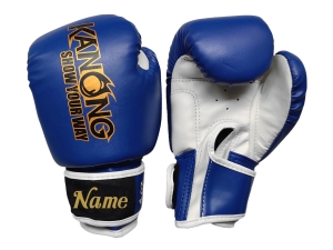 Custom Kids Boxing Gloves : KNGCUST-KIDS-433 Blue/White