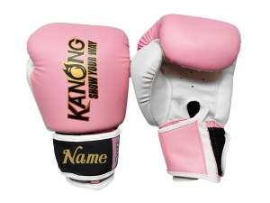 Custom Kids Boxing Gloves : KNGCUST-KIDS-434 Pink/Gold