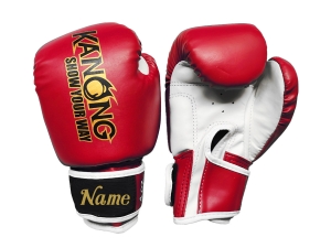 Custom Kids Boxing Gloves : KNGCUST-KIDS-435 Red/White