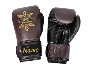 Custom Boxing Gloves : KNGCUST-R-417 Brown/Black