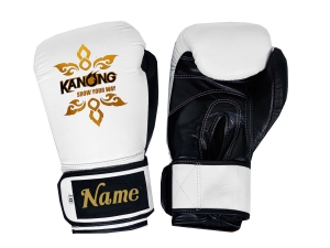 Custom Boxing Gloves : KNGCUST-R-420 White/Black