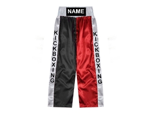 Custom Kick Boxing Pants : KNPANTS-001-Black-Red