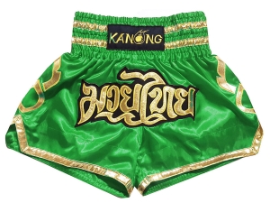 Kanong Kids Thai Boxing Shorts : KNS-121-Green-K