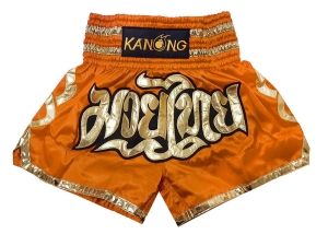 Kanong Kids Thai Boxing Shorts : KNS-121-Orange-K