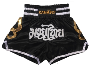 Kanong Kids Thai Boxing Shorts : KNS-143-Black-K