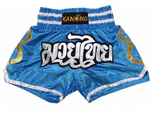 Kanong Kids Thai Boxing Shorts : KNS-143-Skyblue-K