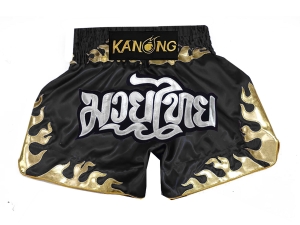 Kanong Kids Thai Boxing Shorts : KNS-145-Black-K