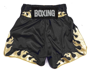 Personalized Boxing Shorts : KNBSH-038-Black-Gold