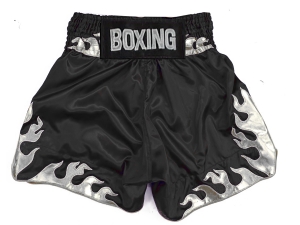 Personalized Boxing Shorts : KNBSH-038-Black-silver