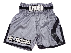 Personalized Boxing Shorts : KNBXCUST-2049-Grey