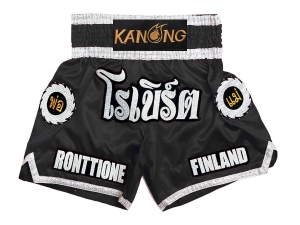 Personalized Muay Thai Shorts : KNSCUST-1242-Black