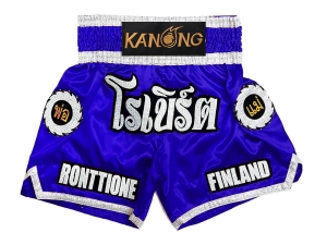 Personalized Muay Thai Shorts : KNSCUST-1242-Blue