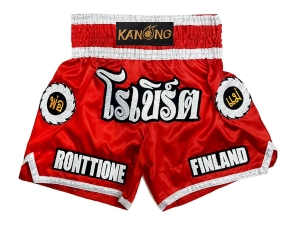 Personalized Muay Thai Shorts : KNSCUST-1242-Red