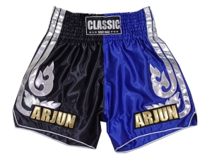 Personalized Muay Thai Shorts : KNSCUST-1243-Black-Blue