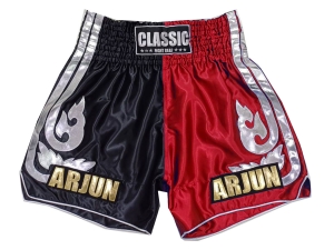 Personalized Muay Thai Shorts : KNSCUST-1243-Black-Red