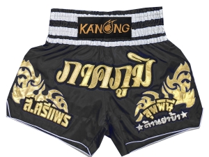 Personalized Muay Thai Shorts : KNSCUST-1249-Black