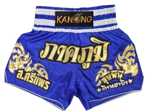 Personalized Muay Thai Shorts : KNSCUST-1249-Blue