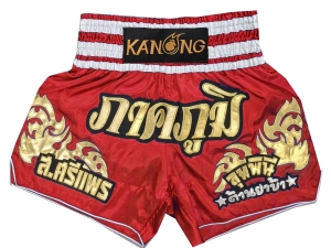 Personalized Muay Thai Shorts : KNSCUST-1249-Red