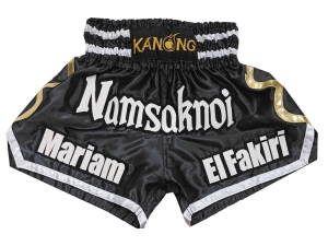 Personalized Muay Thai Shorts : KNSCUST-1250-Black