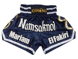 Personalized Muay Thai Shorts : KNSCUST-1250-Navy