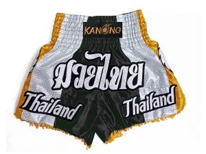 Personalized Muay Thai Shorts : KNSCUST-1252-Black